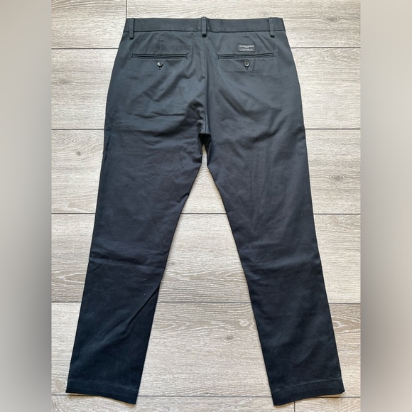 Banana Republic Pants Men 32x32 Black Fulton Chino Flat Front Classiccore Preppy - Picture 10 of 11